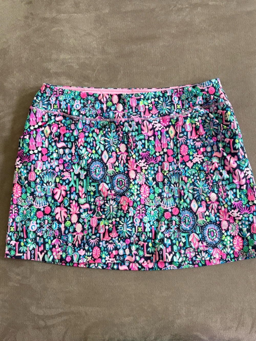 Lilly Pulitzer Semana Skort Low Tide Navy Jewelry Luxletic size large
